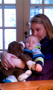 Baby is wiped out after a big Christmas morning.