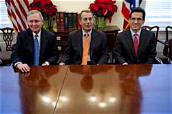 Chief obstructionists in charge, from left: Wynken (Mitch McConnell), Blynken (John Boehner, and Nod (Eric Cantor). 