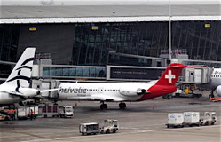 The Helvetic Air flight canceled after being robbed of its diamond cargo at Brussels' airport.