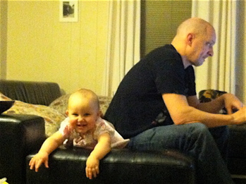 The Llama and Peanut blowing down with some basketball after a long day of cooking.