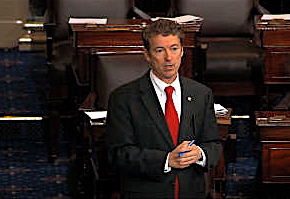 Tea Party loyalist Sen. Rand Paul (R-Ky.), during his filibuster.