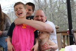 Jacy styling in Isabella's new dress.