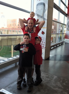 Feeling juiced as we headed for our seats.