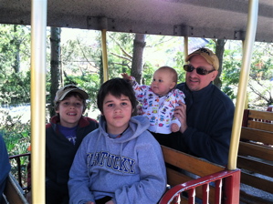 Taking the zoo train.