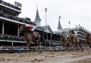 Joel Rosario aboard Orb (16) wins the 2013 Kentucky Derby. | Mark Zerof Photo