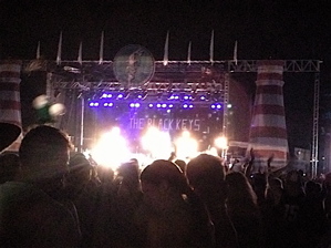 Our vantage point from the field for the closing set.