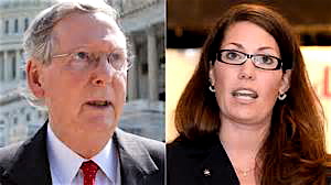 Sen. Mitch McConnell (R-KY), and his likely Democratic re-election opponent Alison Lundergan Grimes.