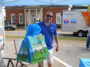 Pitching health care in Barbourville, at the Daniel Boone Festival.