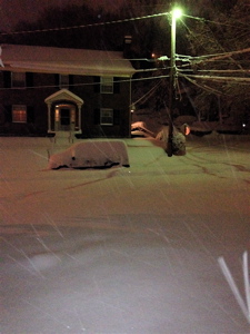 It was coming down hard in Frankfort, KY at 4:30AM.