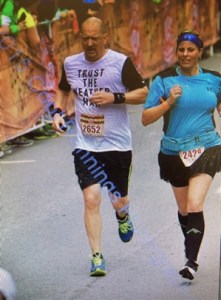 Myself and Laura hitting the finish line at the 2015 Urban Bourbon.