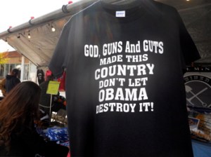 Shirts for sale at the Woolly Worm Festival in Beattyville, KY get the message across.