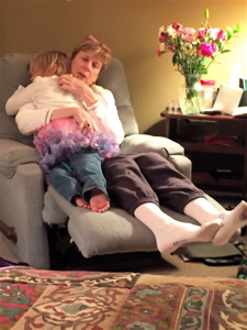 GiGi scored some Valentine's Day hugs from Isabella, as the flower girl made another delivery.