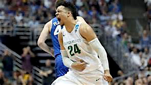 Dillon Brooks celebrates a big night where he scored 22 points, had 5 rebounds and 6 assists.